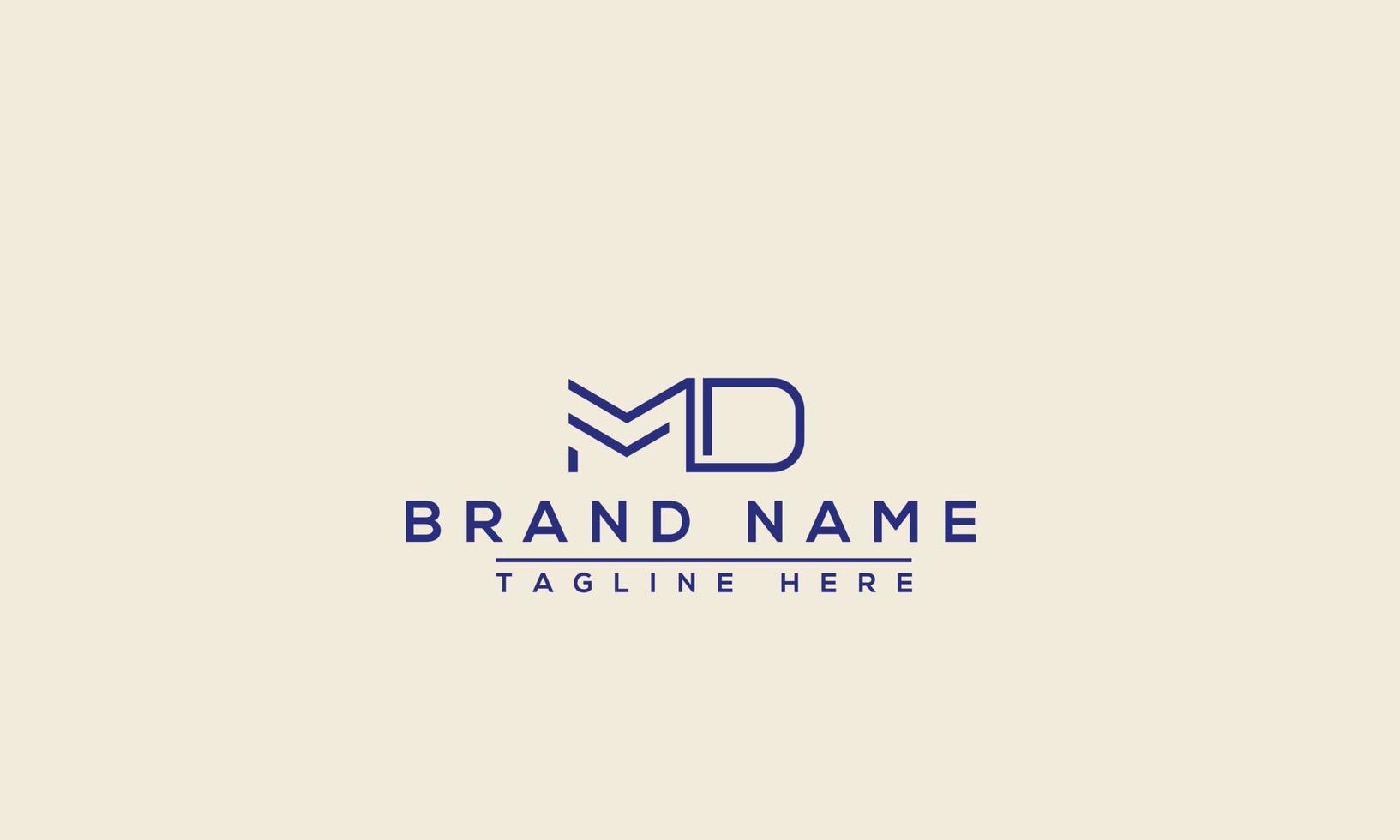 md logo design template élément de marque graphique vectoriel. vecteur