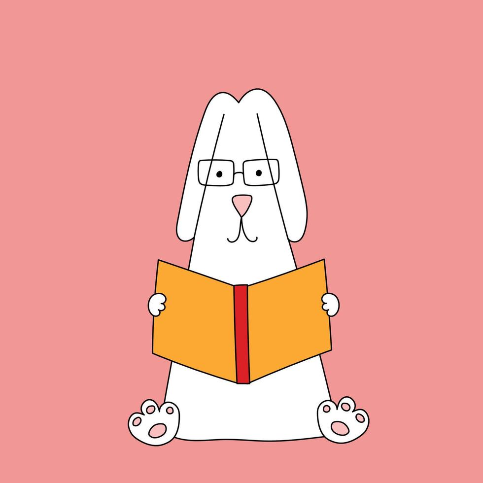 symbole de lapin de 2023. lapin avec livre. modèle de calendrier. vecteur