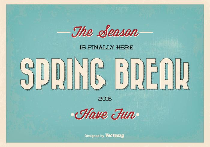 Retro Spring Break Illustration vectorielle typographique vecteur
