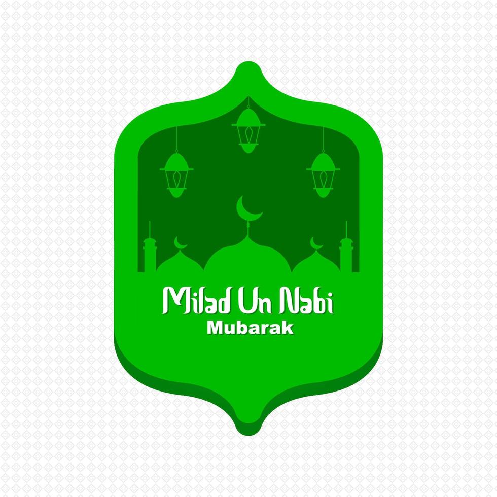 joyeux eid milad un nabi mubarak. heureux dernier prophète islamique né. adapté à la carte de voeux, à l'affiche et à la bannière vecteur