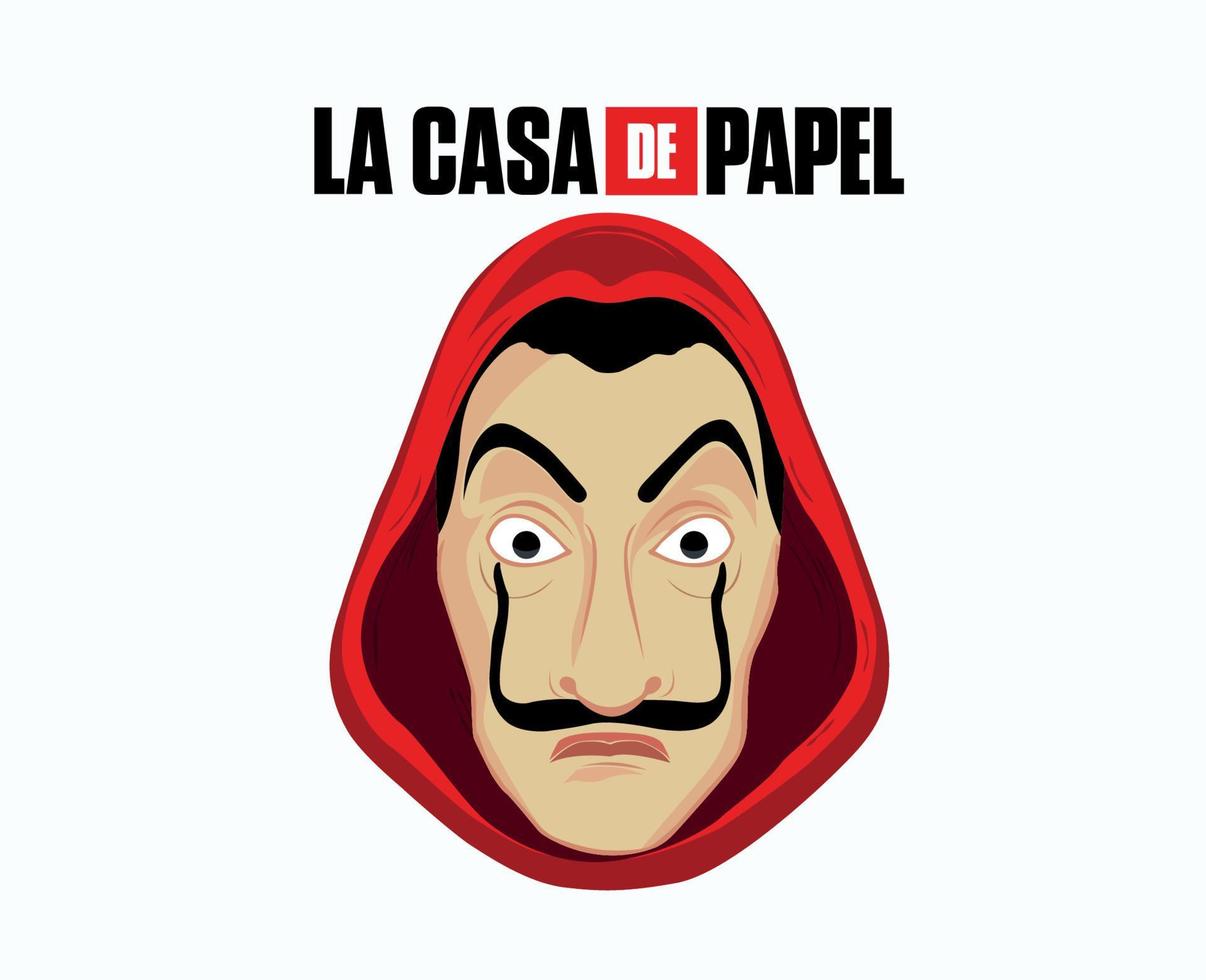 la casa de papel dali mask design graphique netflix film abstract vector illustration money hold en fond blanc