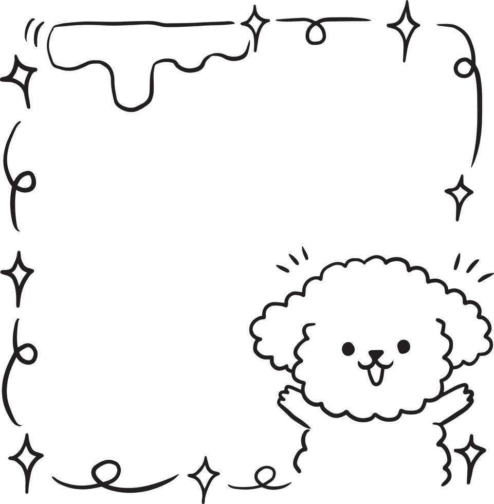 Cadre dessin animé mignons kawaii croquis coloriage dessin illustration clipart manga anime vecteur