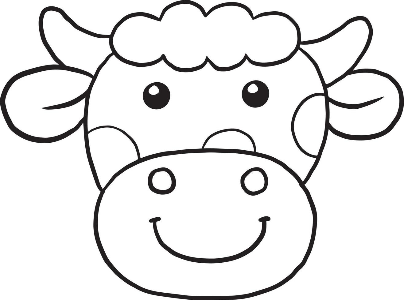 vache animal dessin animé griffonnage kawaii anime coloriage mignon illustration clip art personnage vecteur