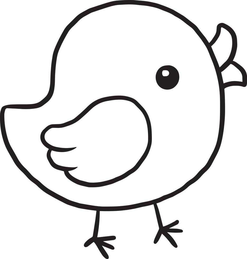 poulet doodle dessin animé kawaii anime mignon coloriage vecteur