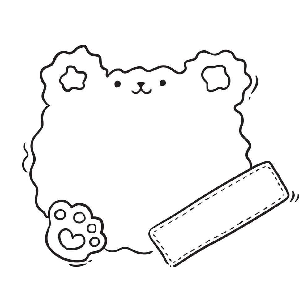 Cadre dessin animé mignons kawaii croquis coloriage dessin illustration clipart manga anime vecteur