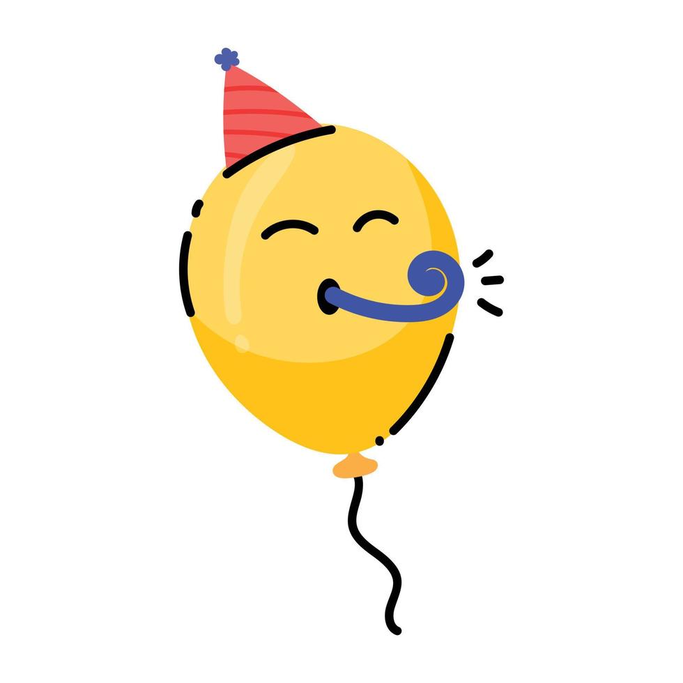 un joli autocollant doodle de fête d'anniversaire vecteur