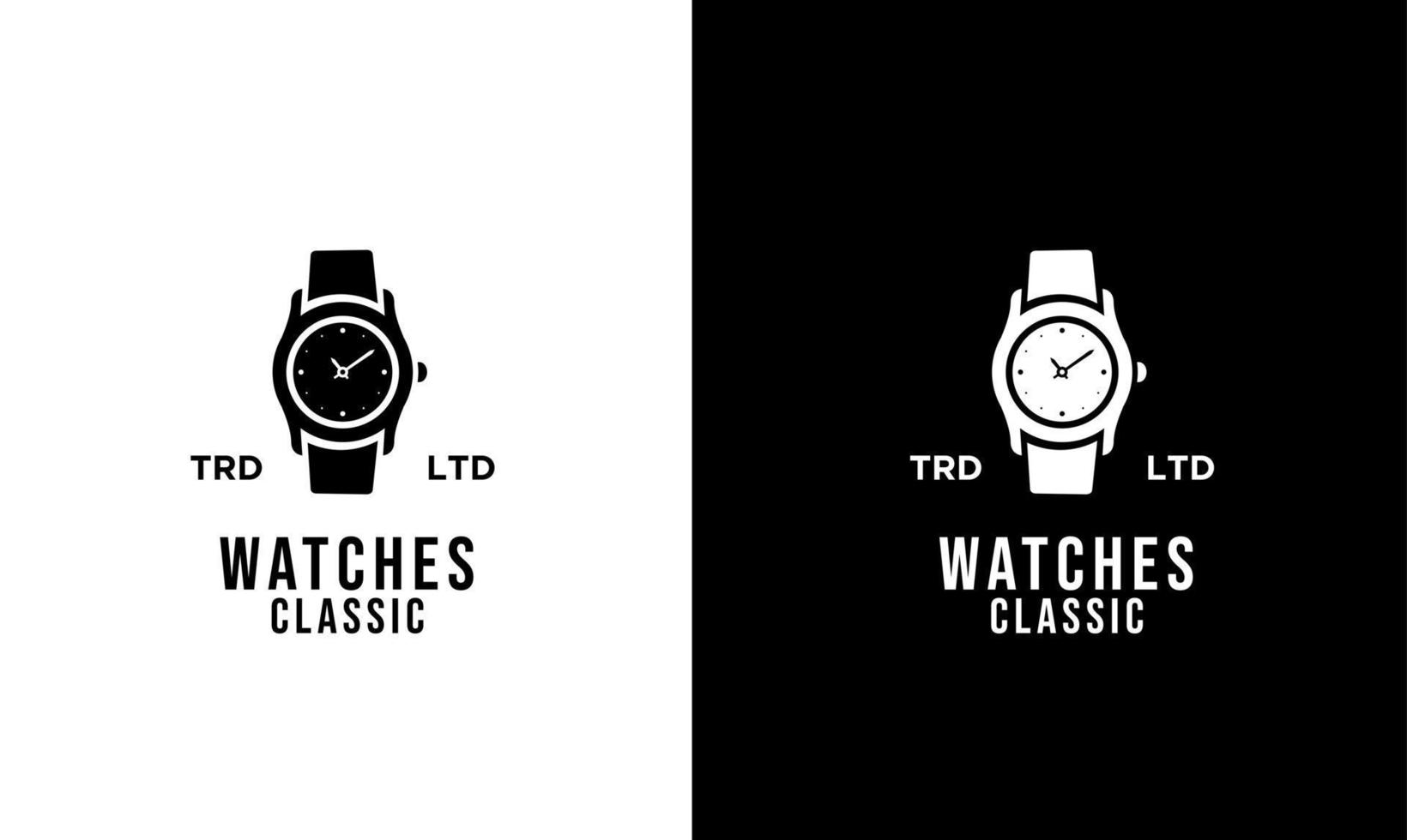 illustration de logo de montre classique simple vecteur