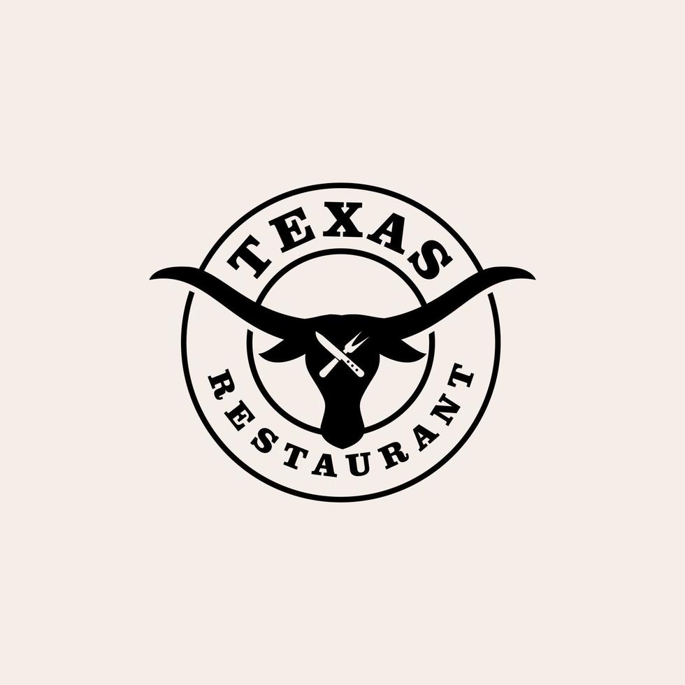 création de logo vintage premium restaurant texas vecteur