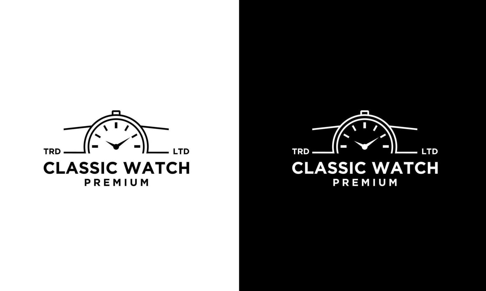 illustration de logo de montre classique simple vecteur