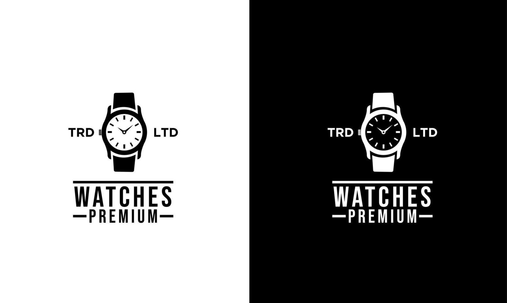 illustration de logo de montre classique simple vecteur