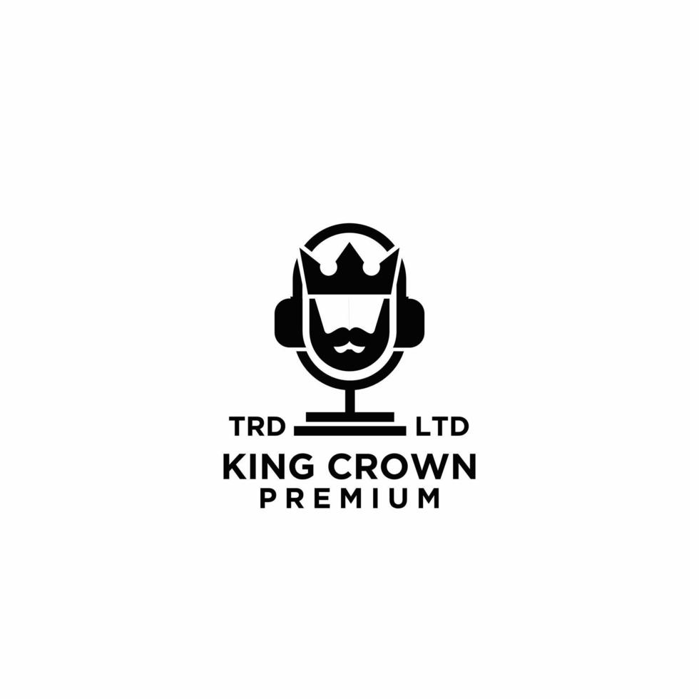 roi couronne chevalier podcast logo icône création vecteur