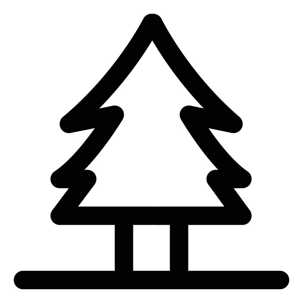 icône de sapin de noël style ligne sur le thème de la neige vecteur