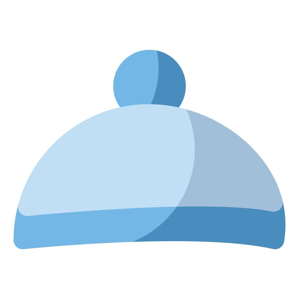 icône de chapeau d'hiver de style plat sur le thème de la neige vecteur