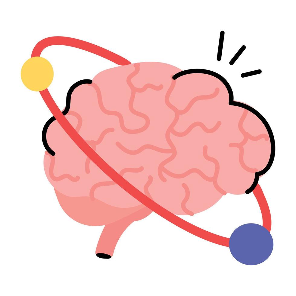 icône d'autocollant plat moderne du cerveau créatif vecteur