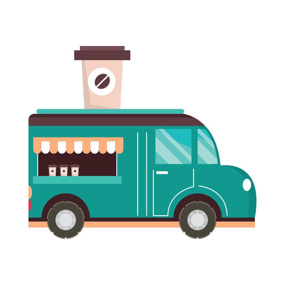 camion de café de rue vecteur