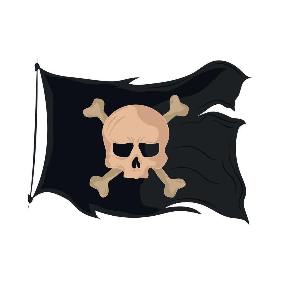 drapeau pirate avec tête de mort vecteur