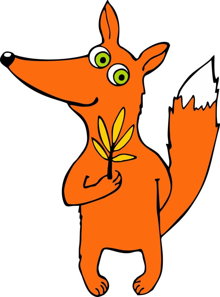 renard mignon dans un style plat simple. animal de la forêt des bois. la conception peut être utilisée pour le t-shirt de mode, la carte de voeux, la douche de bébé vecteur