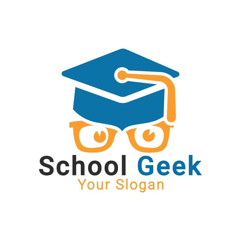 logo geek social, logo geek scolaire, modèle de logo geek vecteur