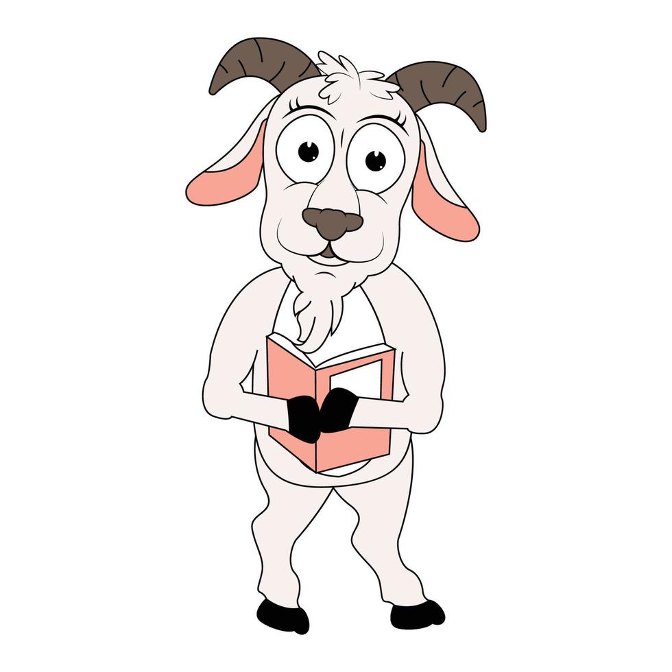 graphique de dessin animé mignon animal de chèvre vecteur