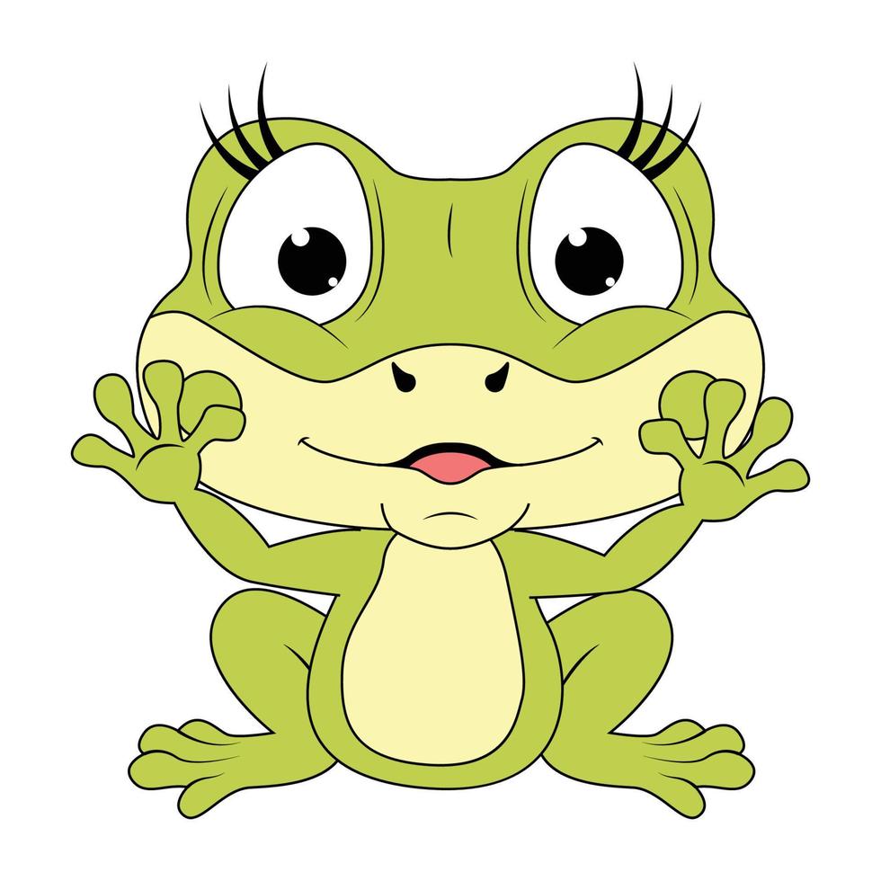 graphique de dessin animé animal grenouille mignon vecteur