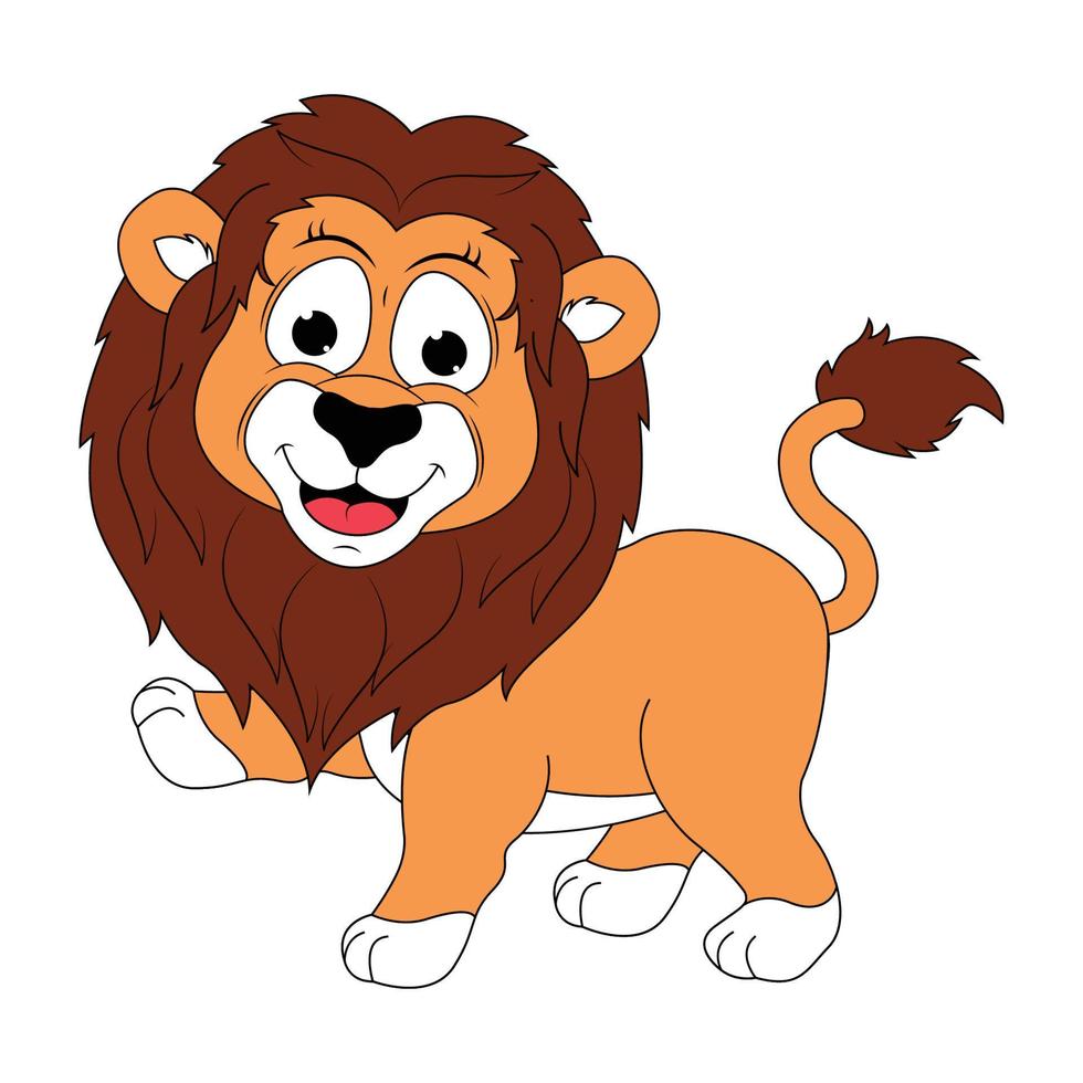 graphique de dessin animé animal lion mignon vecteur