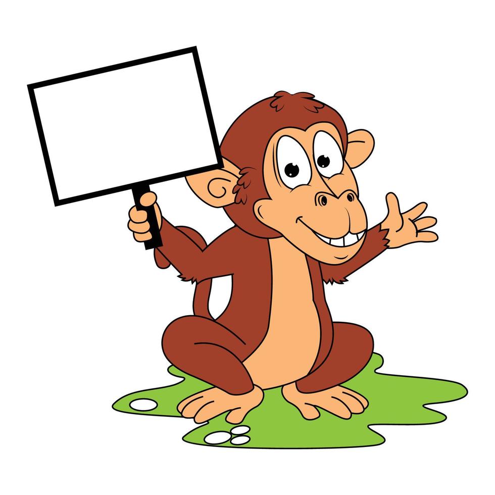 graphique de dessin animé animal singe mignon vecteur