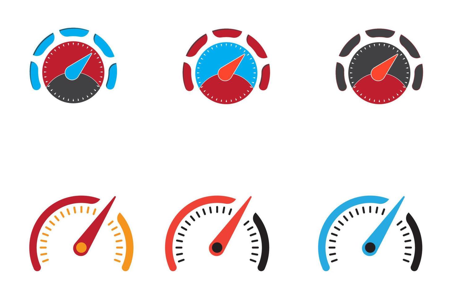 illustration vectorielle d'icône de compteur de vitesse, ensemble d'icônes de compteurs de vitesse. illustration vectorielle de compteur de jauge de pourcentage. vecteur