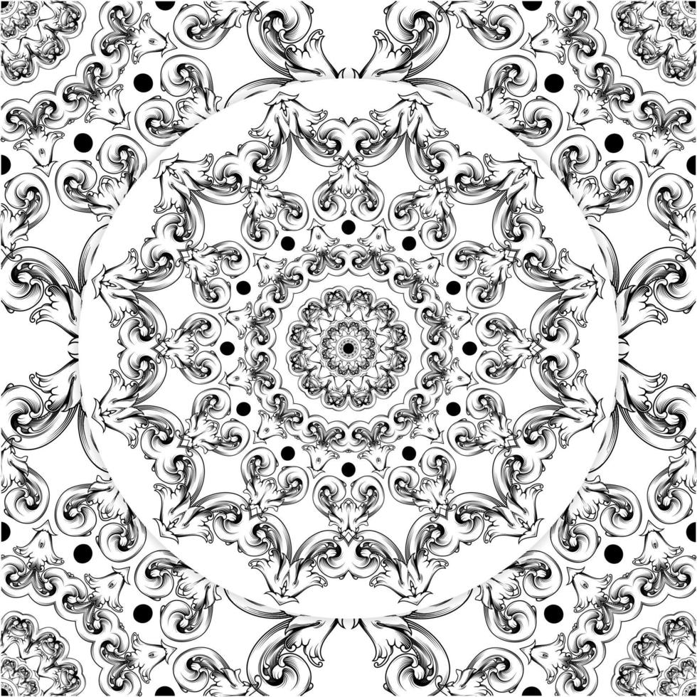 mandala de motif de dentelle pour la page de coloriage, livres de coloriage de mandala floral avec intérieur kdp vecteur