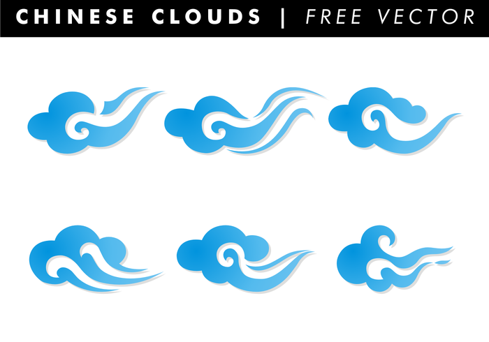 Nuages ​​chinois vecteur gratuit