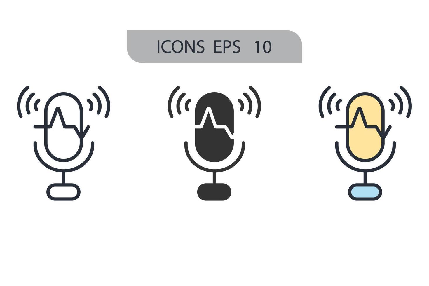 icônes de reconnaissance vocale symboles éléments vectoriels pour le web infographique vecteur
