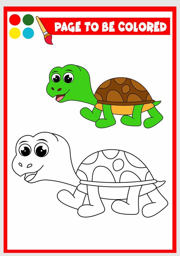 livre de coloriage pour les enfants. tortue vecteur