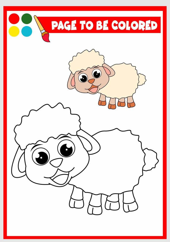 livre de coloriage pour les enfants. mouton vecteur