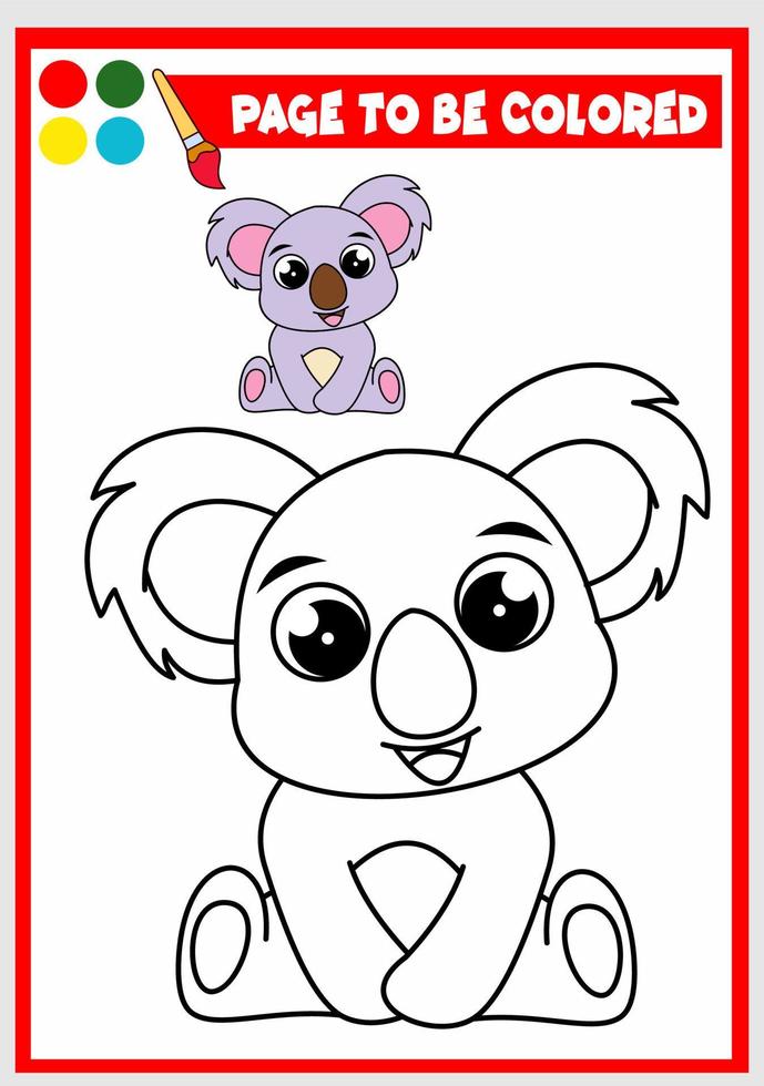 livre de coloriage pour les enfants. koala vecteur