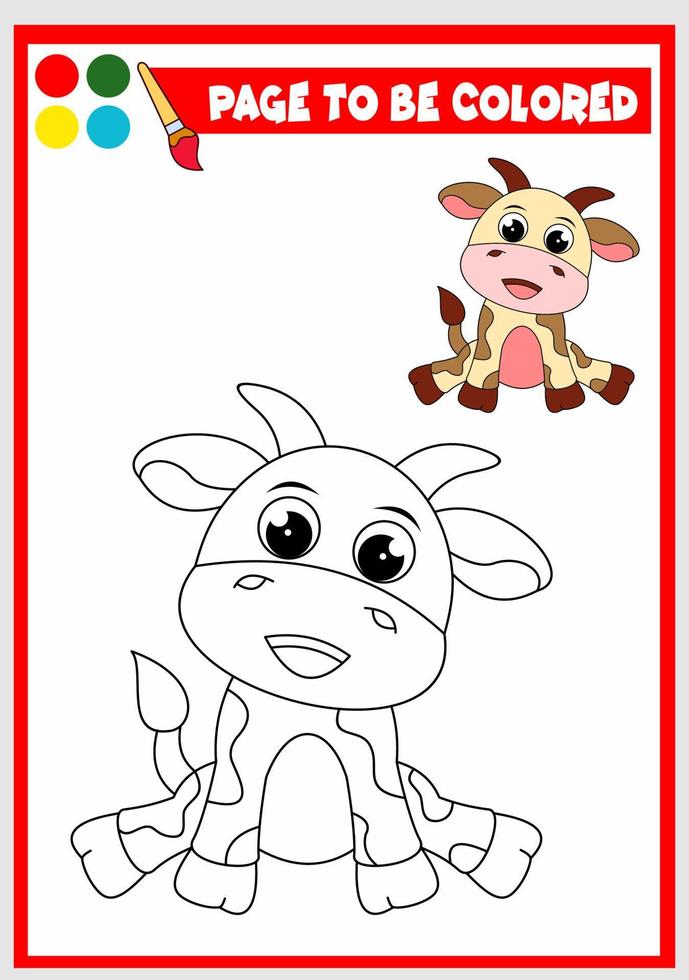 livre de coloriage pour les enfants. vache vecteur