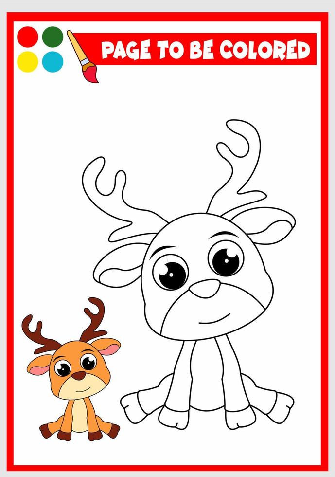 livre de coloriage pour les enfants. cerf vecteur