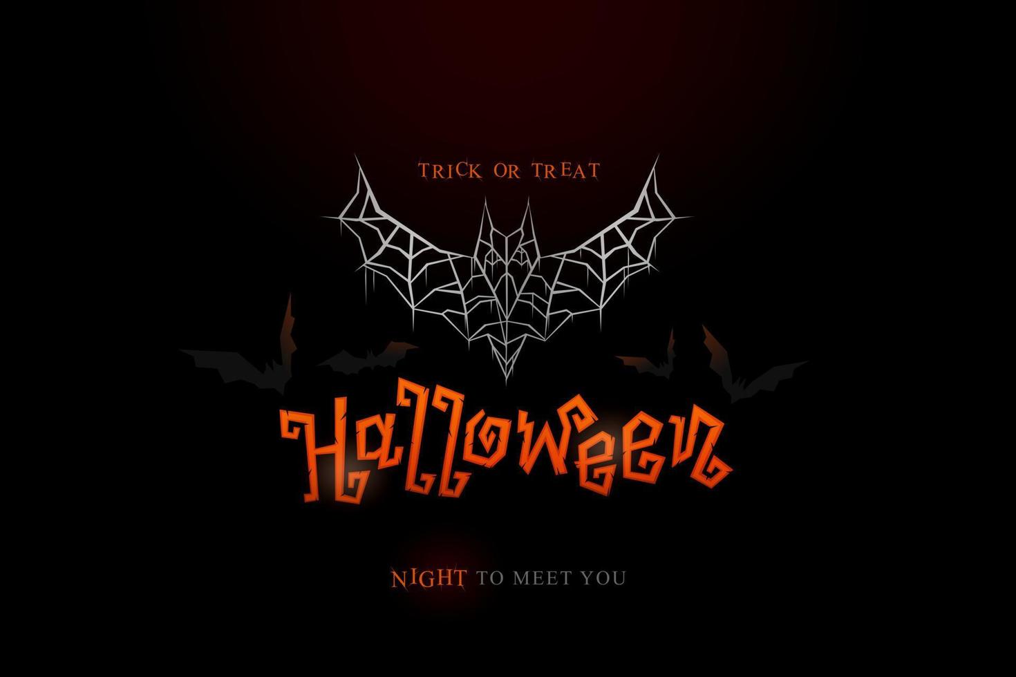 halloween célébration typographique vecteur chauve-souris concept web