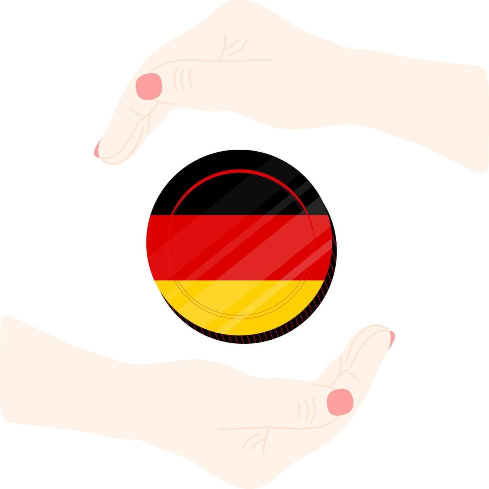 drapeau allemand vecteur drapeau dessiné à la main, eur drapeau dessiné à la main