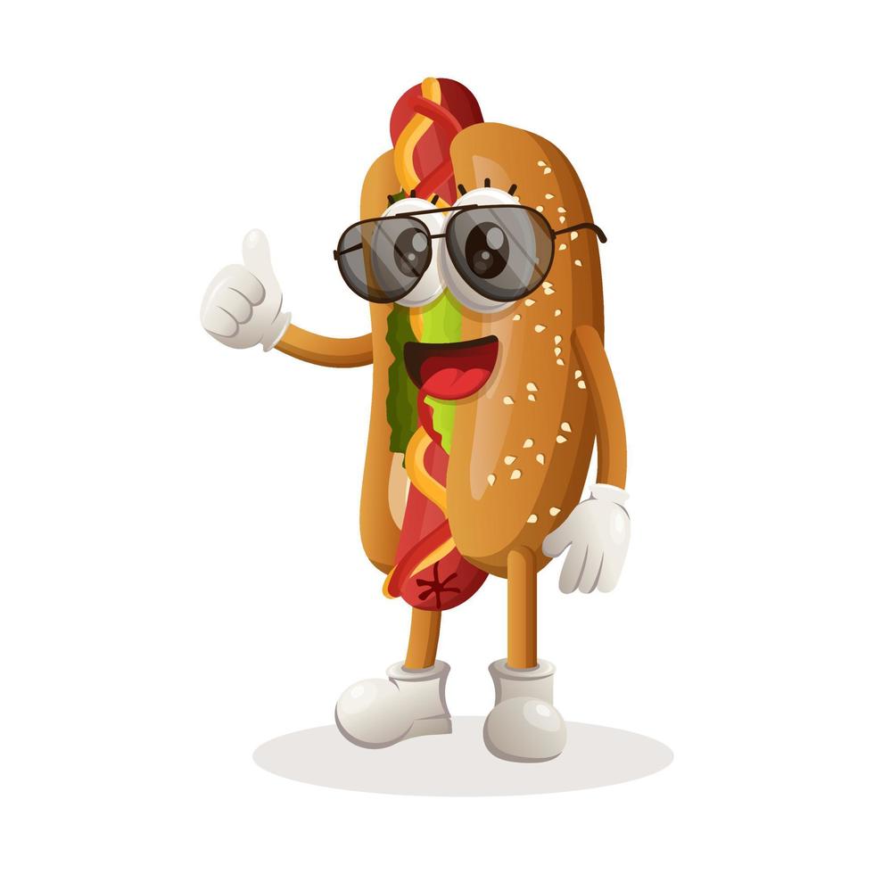 mascotte de hot-dog mignon vecteur