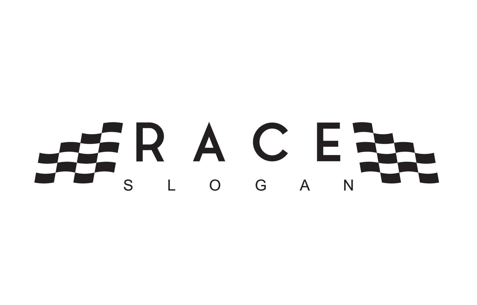 logo de course utilisant le symbole du drapeau de course vecteur