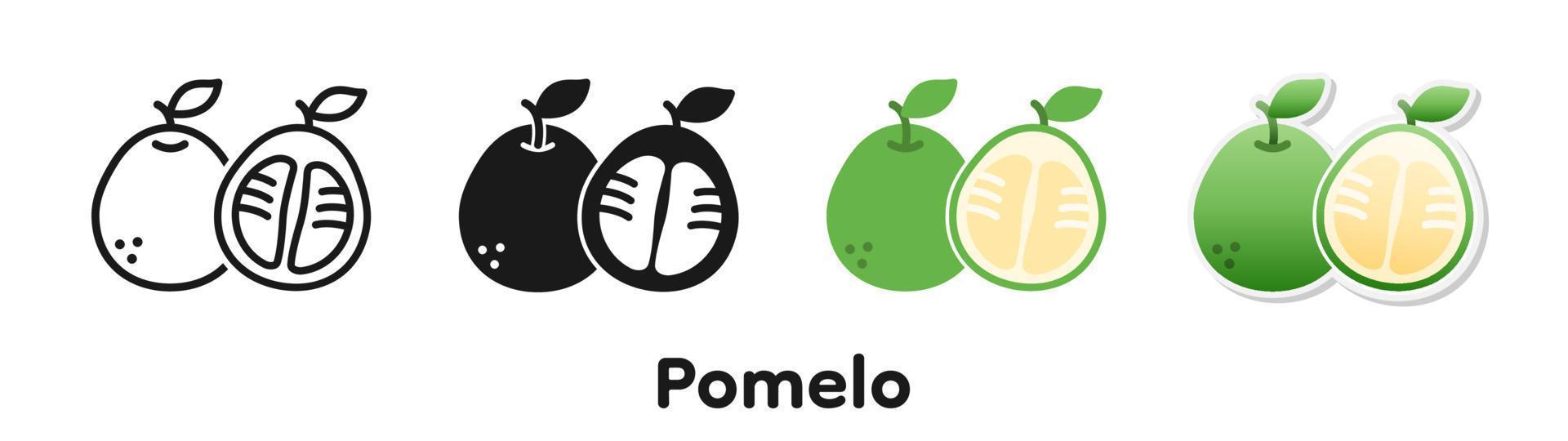jeu d'icônes vectorielles de pomelo. vecteur