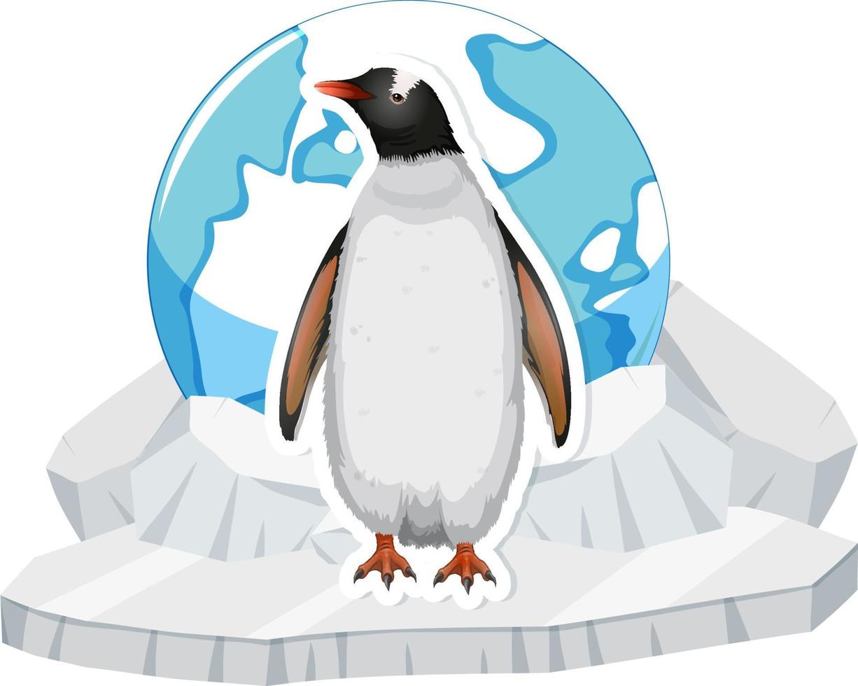 pingouin debout sur la calotte glaciaire vecteur