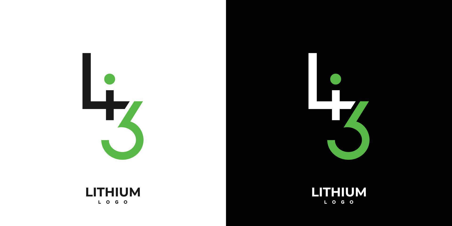 création de logo au lithium moderne et professionnel 02 vecteur