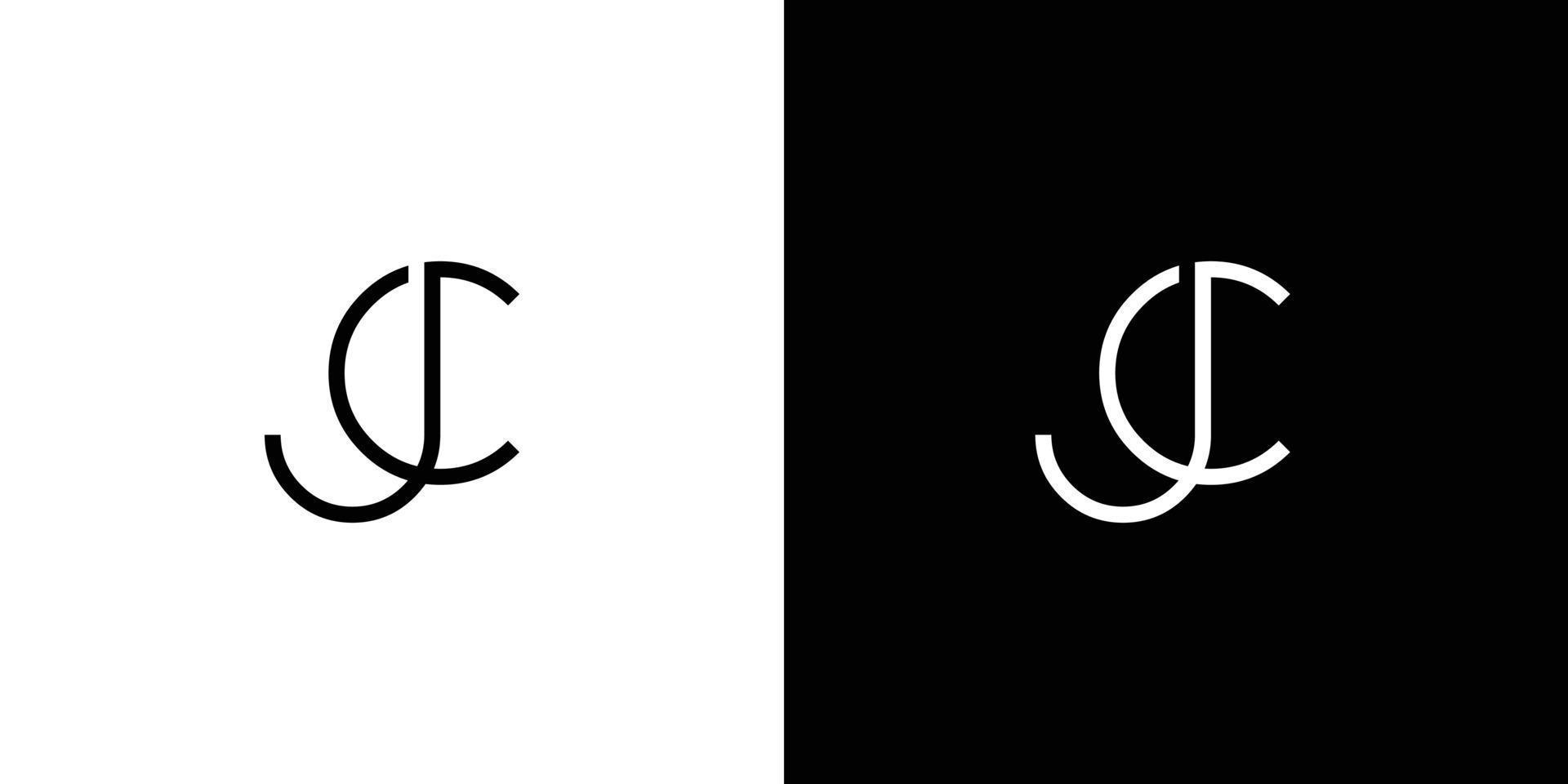 lettre jc initiales simples et modernes création de logo 2 vecteur