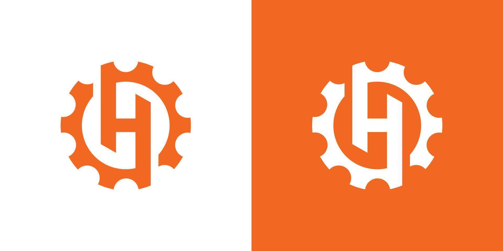 conception de logo mécanique de la lettre initiale h forte et moderne vecteur