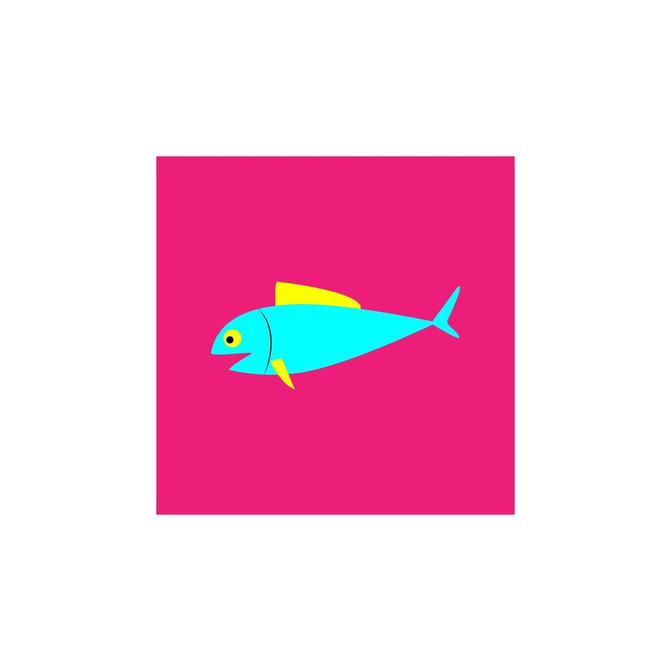 illustration de conception graphique de poisson sur fond rose vecteur