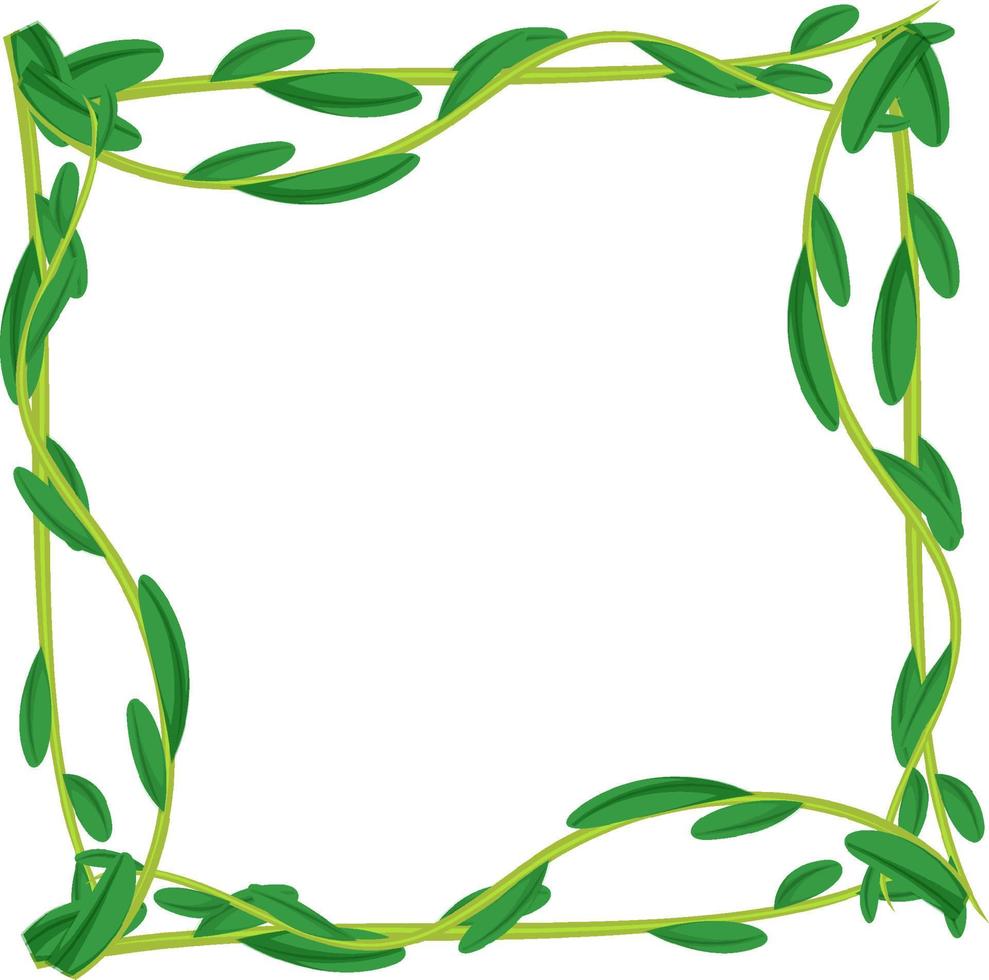 cadre de branches et de feuilles de liane vecteur