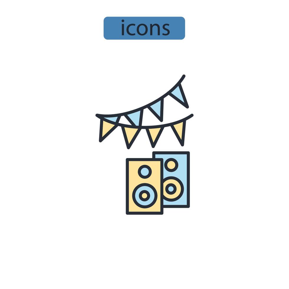 éléments de vecteur de symbole d'icônes de fête pour le web infographique