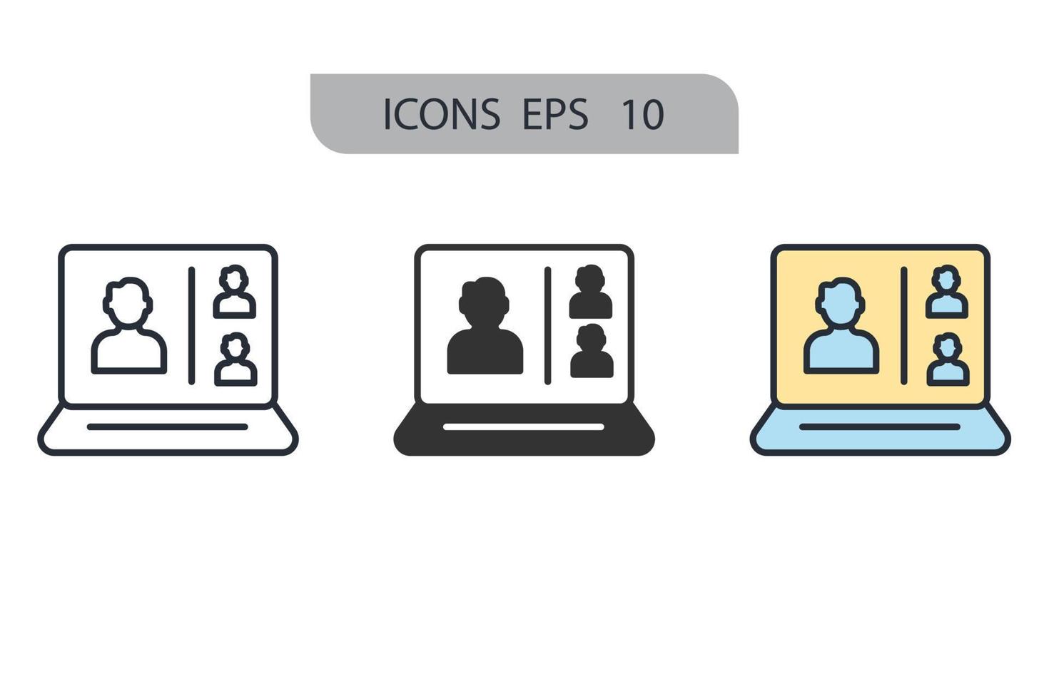 icônes de webinaire en direct symboles éléments vectoriels pour le web infographique vecteur