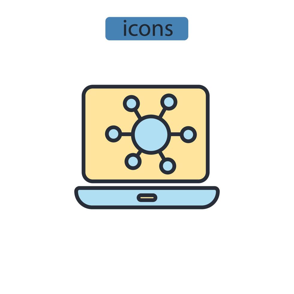 icônes de réseau symbole éléments vectoriels pour le web infographique vecteur