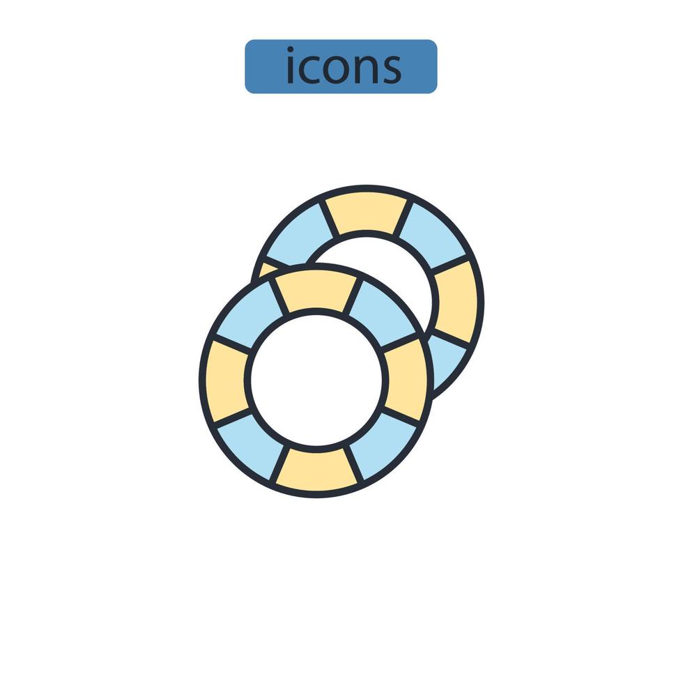 lifeboy icônes symbole éléments vectoriels pour le web infographique vecteur
